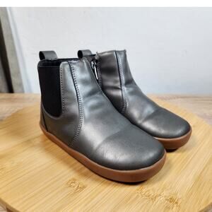 Ten Little Chelsea Boots Kids Toddler Size 11.5 Metallic Gray zip Slip On
